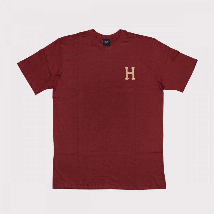 Camiseta HUF Monogram Classic H Burgundy