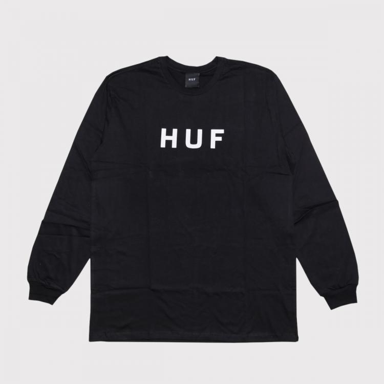 Camiseta HUF Longsleeve Essentials OG Black
