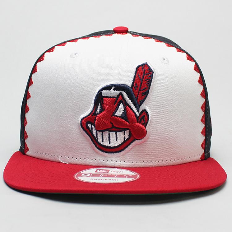 Boné New Era 9FIFTY Snapback MLB Obtuse Cleveland Indians White/Red/Blue