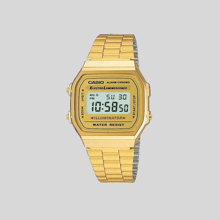 Relógio Casio Retro Alarm Chrono Dourado