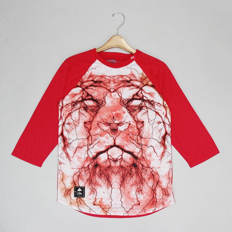 Camiseta 3/4 LRG Lion Shock Vermelha
