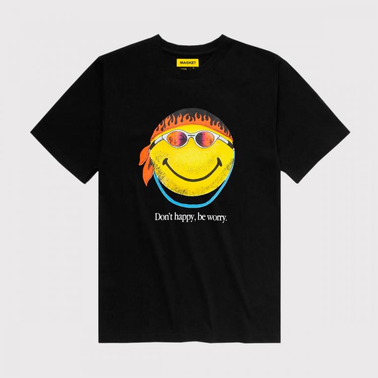 Camiseta Market Smiley Dont Happy Black