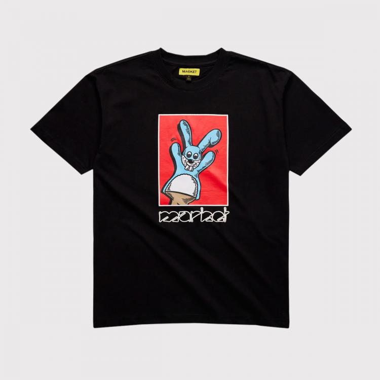 Camiseta Market Bunny Puppet Puff Print Black