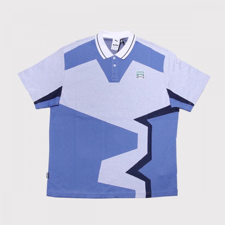 Camisa Puma x Butter Goods Polo Two-Button White Blue