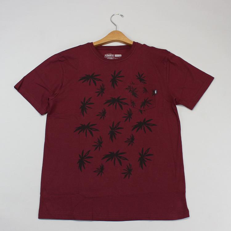 Camiseta Vans Palm Leaf Pocket Bordo