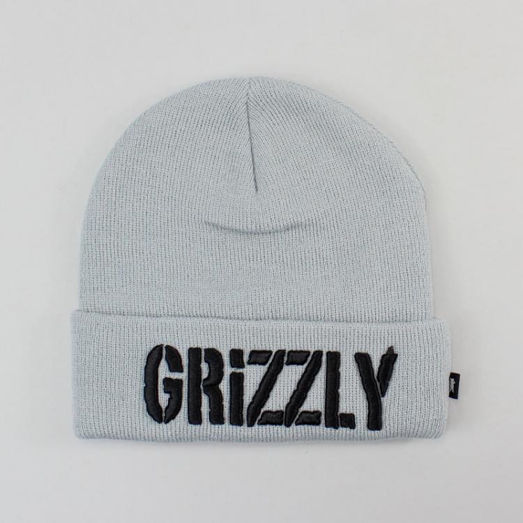 Gorro Grizzly Puff Embroidery Cinza 