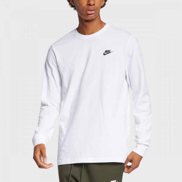 Camiseta Nike Sportwear Club Longsleeve White
