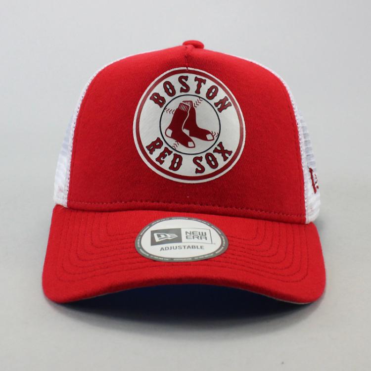 Boné New Era Snapback Trucker Aba Curva MLB Boston Red Sox Vermelho
