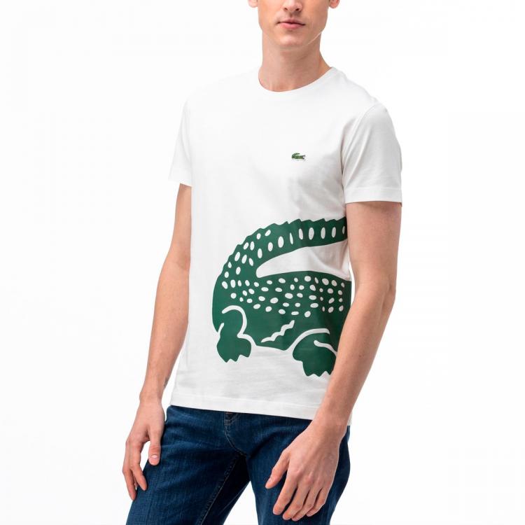 Camiseta Lacoste Big Logo Crocodilo Branco
