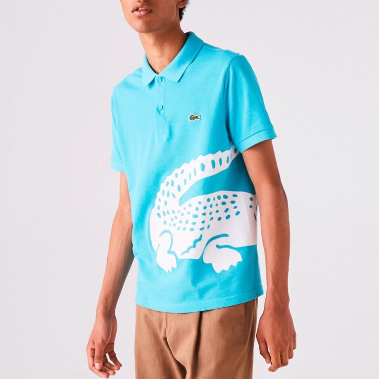 Camisa Polo Lacoste Big Logo Crocodilo Azul