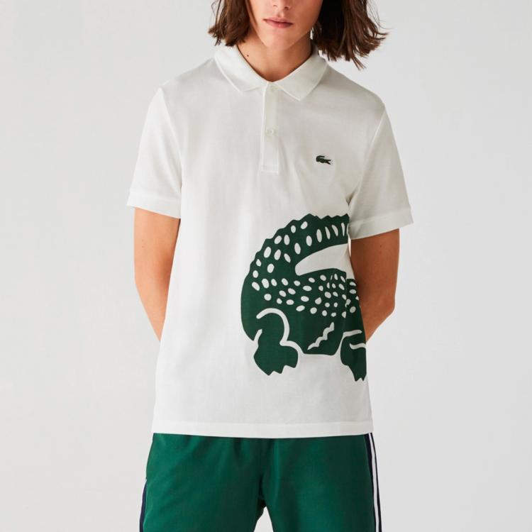 Camisa Polo Lacoste Big Logo Crocodilo Branco