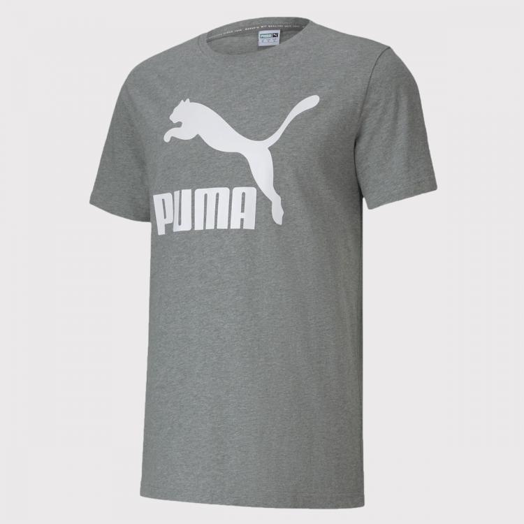 Camiseta Puma Classics Logo Masculino Cinza