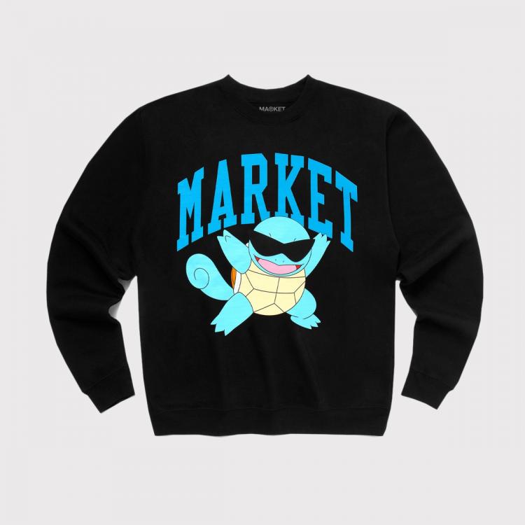 Blusa Market x Pokémon Crewneck Squirtle Arc Chillin Black