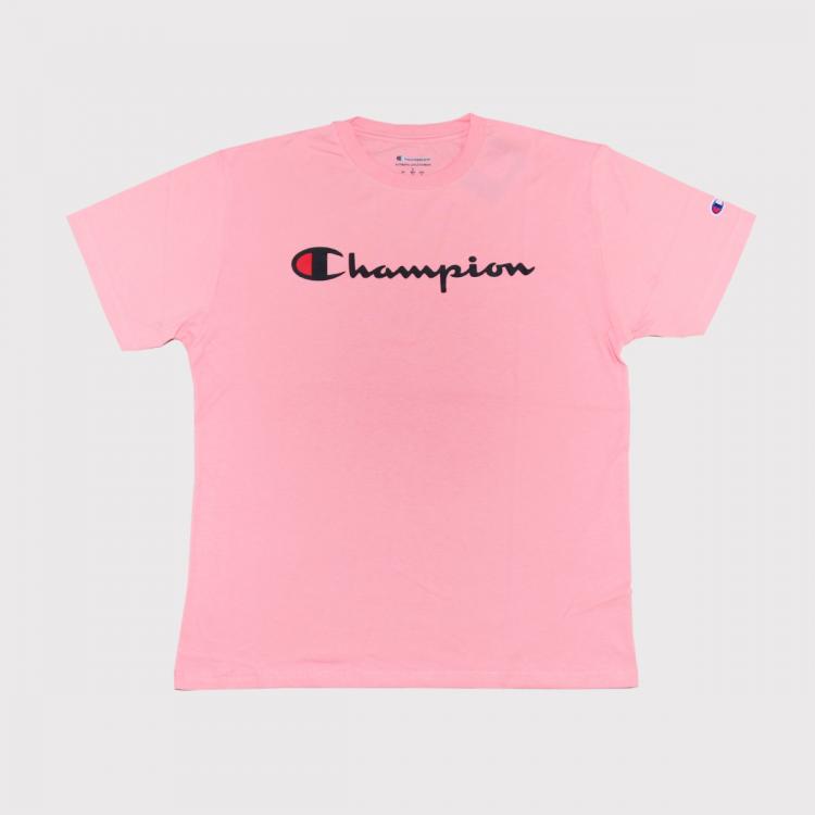Camiseta Champion Logo Script Ink Guava Pink