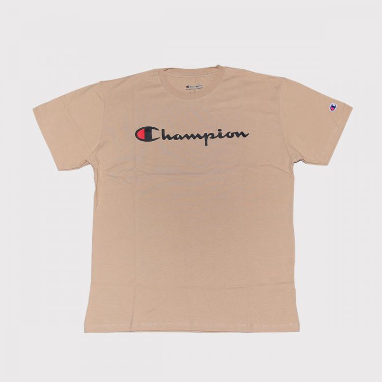 Camiseta Champion Logo Script Ink Dark Khaki