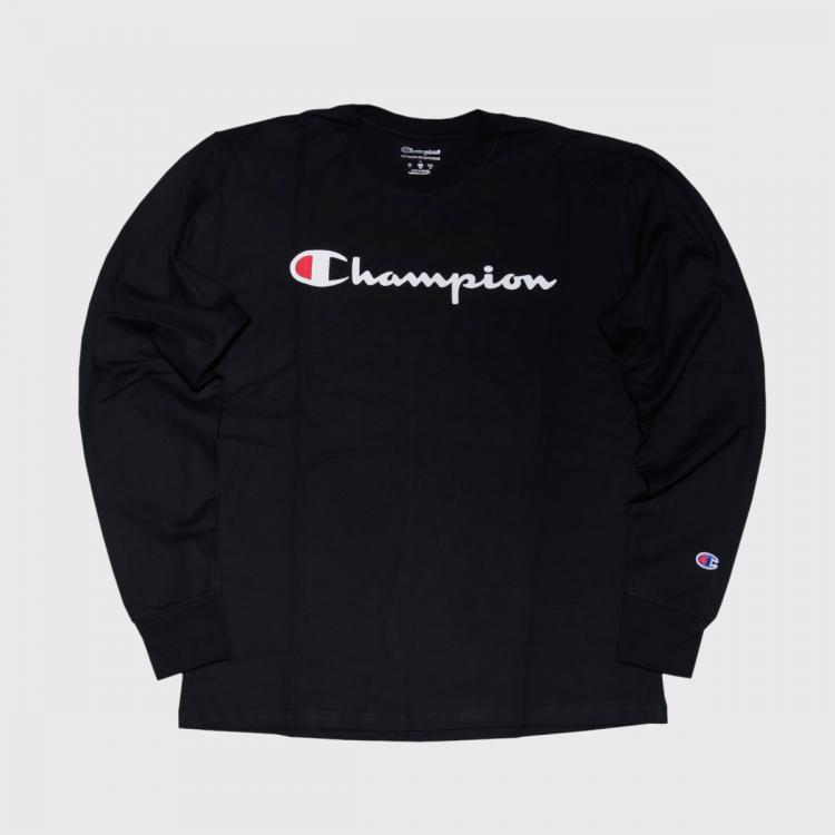 Camiseta Champion Longsleeve Silk Logo Black