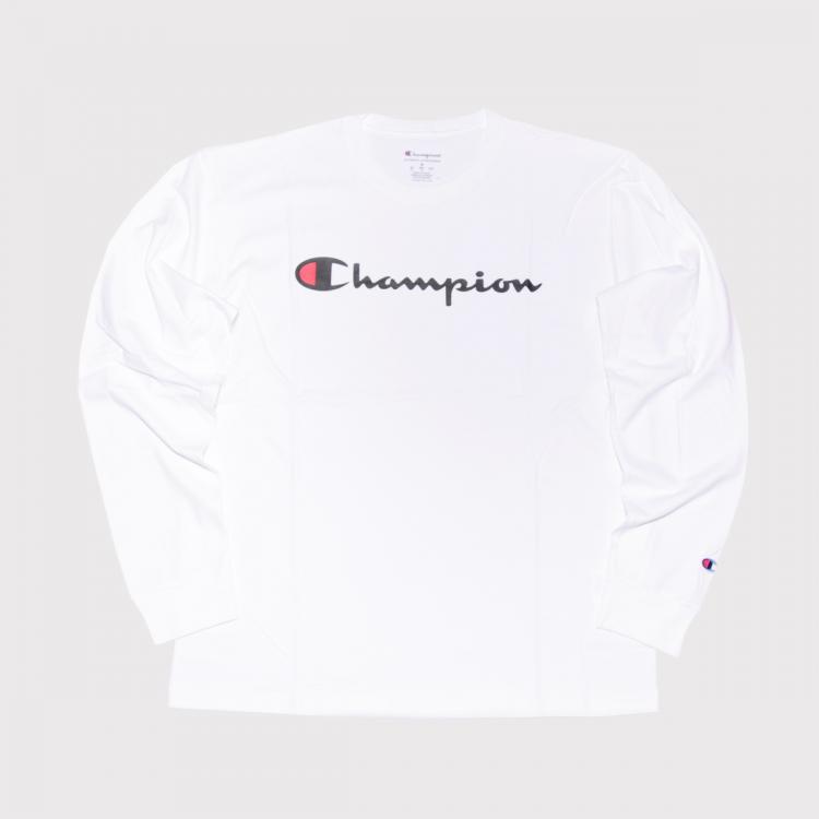 Camiseta Champion Longsleeve Silk Logo White