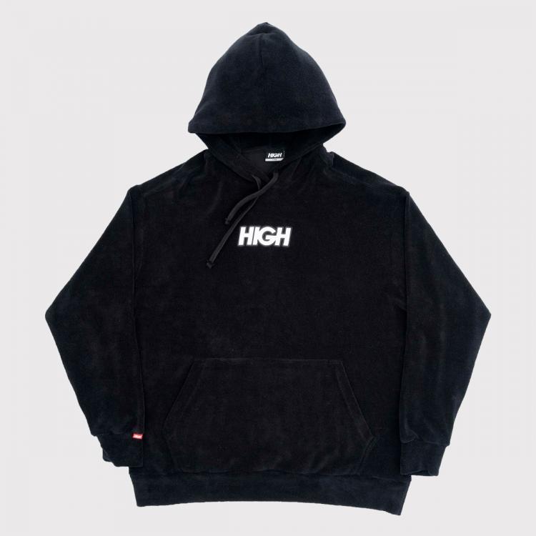 Blusa High Terry Hoodie Logo Black