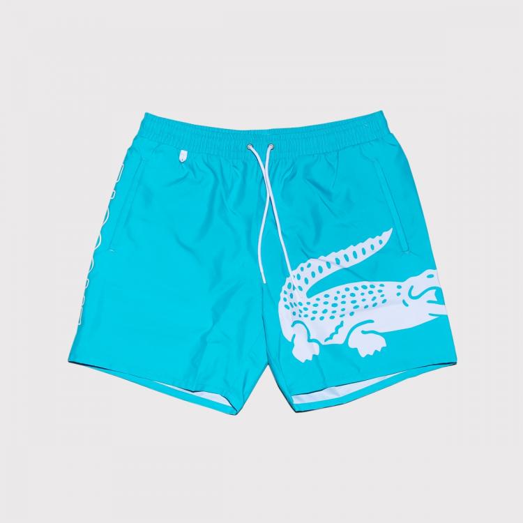 Shorts Lacoste Big Logo Crocodilo Azul