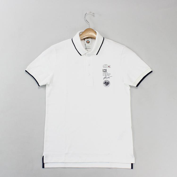 Camiseta Polo Lacoste Roland Garros Branca