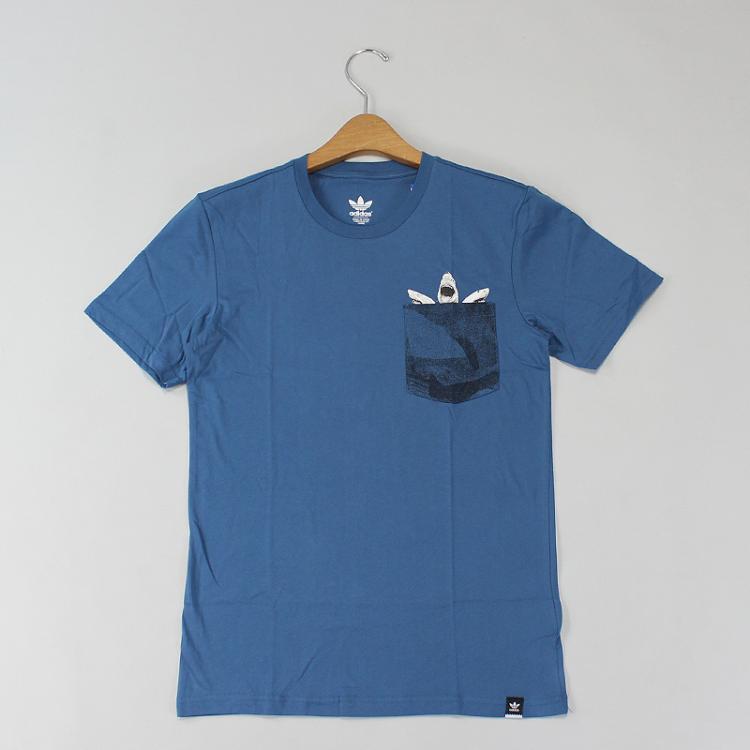 Camiseta Adidas Pocket Shark Azul