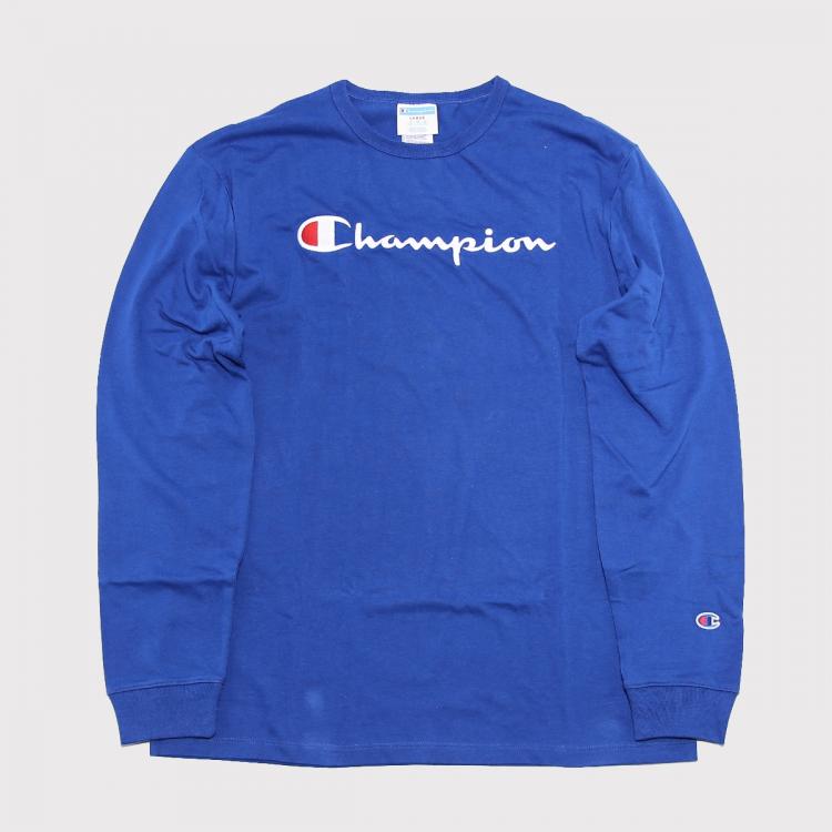 Camiseta Champion Script Longsleeve Azul