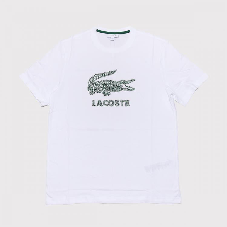 Camiseta Lacoste Sport Logo Craquelado White