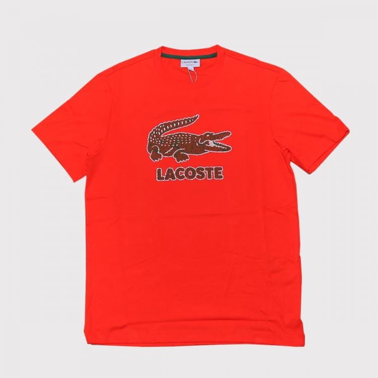 Camiseta Lacoste Sport Logo Craquelado Groseillier Red