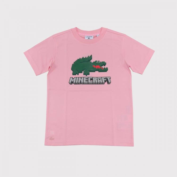 Camiseta Lacoste x Minecraft Kids Pink