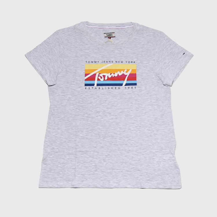 Camiseta Tommy Jeans Feminina Cinza