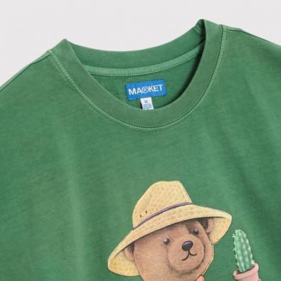 Camiseta Market Botanical Bear Green