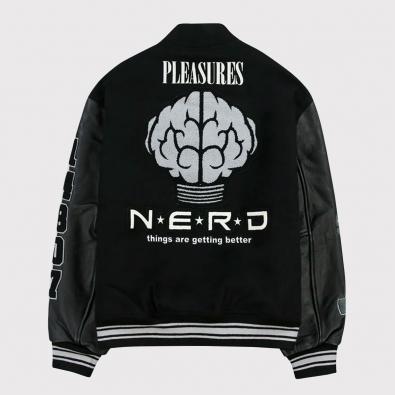 Jaqueta Pleasures X NERD Varsity Jacket ''Black''